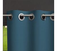 Soleil d'ocre Cortina de Ojales Boheme, Opaca, Azul (Pato), 140 x 250 cm