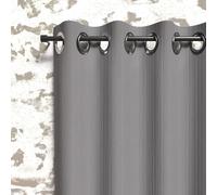 Soleil d'ocre Cortina de Ojales Boheme, Opaca, Gris, 140 x 180 cm