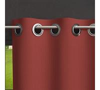 Soleil d'ocre Cortina de Ojales Boheme, Opaca, Rojo (Ladrillo), 140 x 250 cm