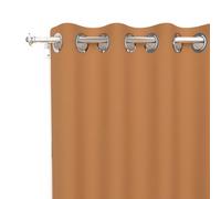 Soleil d'ocre Cortina Lisa con Ojales Antiarrugas Alix, Amarillo (Ocre), 140 x 180 cm