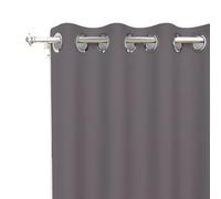 Soleil d'ocre Cortina Lisa con Ojales Antiarrugas Alix, Gris (Antracita), 140 x 180 cm