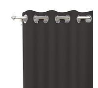 Soleil d'ocre Cortina Lisa con Ojales Antiarrugas Alix, Negro, 140 x 180 cm