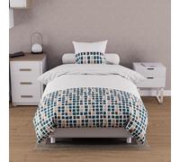 Soleil d'ocre FABIO Set funda nórdica de algodón 57 hilos, Azul, 140 x 200 cm