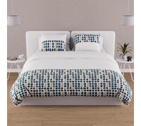 Soleil d'ocre FABIO Set funda nórdica de algodón 57 hilos, Azul, 220 x 240 cm