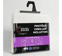 Soleil d'ocre FRANELA Funda almohada de algodón protector, Blanco, 65 x 65 cm