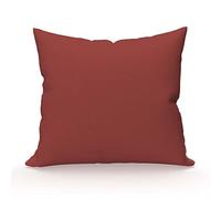 Soleil d'ocre Funda de almohada de algodón 57 hilos, Rojo (Ladrillo), 63 x 63 cm