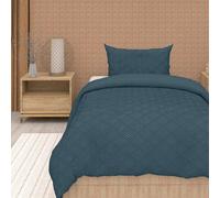 Soleil d'ocre, Juego de Funda nórdica 3D de Microfibra 140 x 200 cm, Color Azul Pato