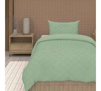 Soleil d'ocre, Juego de Funda nórdica 3D de Microfibra 140 x 200 cm, Color Verde Agua