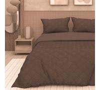 SOLEIL D'OCRE Juego de Funda nórdica de Microfibra 3D 240x220 cm Gaia marrón