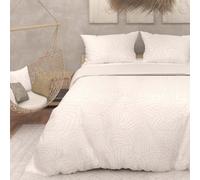 SOLEIL D'OCRE Juego de Funda nórdica de Microfibra 3D 240x220 cm Maya Blanco
