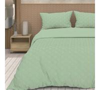 Soleil d'ocre, Juego de Funda para edredón 3D Microfibra 260 x 240 cm Gaia Verde Agua