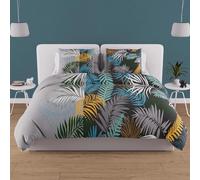 Soleil d'ocre, Set funda nórdica de algodón 57 hilos 240x220 cm JUNGLE blue