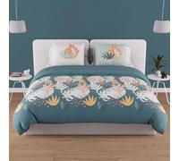Soleil d'ocre, Juego de Funda para edredón en Algodón 57 Hilos 240 x 220 cm Mathis Azul
