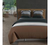 Soleil d'ocre THALES Set funda nórdica de algodón 57 hilos, Rojo (Ladrillo), 220 x 240 cm