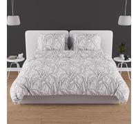 Soleil d'ocre, Juego de Funda para edredón en Algodón 57 Hilos 240 x 220 cm Togo Blanco