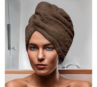 Soleil d'ocre Lagune, Toalla de baño de algodón para la Cabeza, 24 x 62 cm, marrón