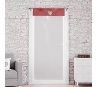 Soleil d'ocre LOVE Visillo para ventana algodón puro, Rojo, 70 x 200 cm