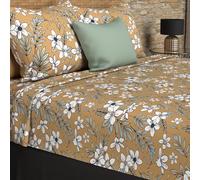 Soleil d'ocre MANON Set de sábanas de algodón 57 hilos , Marrón (Camello), 240 x 300 cm