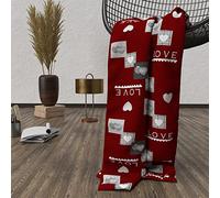 Soleil d'ocre Manta Polaire en Microfibra 120 x 160 cm Love Rouge, par