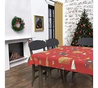 Soleil d'ocre Mantel Antimanchas Abeto, Rectangular, Rojo, 140 x 240 cm