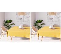 Soleil d'ocre Mantel Antimanchas Alix Cuadrado, Amarillo, 140 x 140 cm (Paquete de 2)