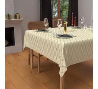 Soleil d'ocre, Mantel Festivo Cuadrado Antimanchas de algodón Puro 180 x 180 cm Celeste Oro