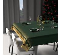Soleil d'ocre, Mantel Festivo Estampado Antimanchas Cuadrado 180x180 cm FORET