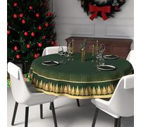Soleil d'ocre, Mantel Festivo Estampado Antimanchas Redondo diámetro 180 cm FORET