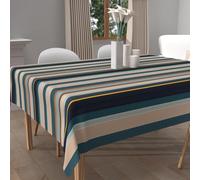 Soleil d'ocre, Mantel Impreso Antimanchas Cuadrado 180x180 cm BAYADERES Azul