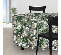 Soleil d'ocre Mantel Redondo Antimanchas Amazonia, Blanco, Diametre 180 cm