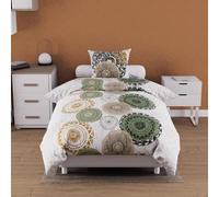 Soleil d'ocre MASSAI Set funda nórdica de algodón 57 hilos, Blanco, 140 x 200 cm