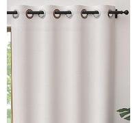 Soleil d'ocre PANAMA Cortina con ojales puro algodón, Blanco, 135 x 250 cm