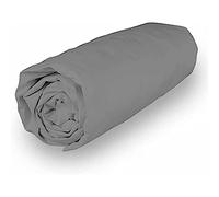 Soleil d'ocre PERCALE Bajera ajustable de algodón, Gris, 180 x 200 cm