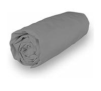 Soleil d'ocre PERCALE Bajera ajustable de algodón, Gris, 90 x 190 cm