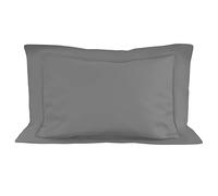 Soleil d'ocre PERCALE Funda almohada de algodón, Gris, 50 x 75 cm