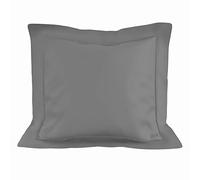 Soleil d'ocre PERCALE Funda almohada de algodón, Gris, 63 x 63 cm