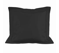 Soleil d'ocre PERCALE Funda almohada de algodón, Gris (Antracita), 63 x 63 cm