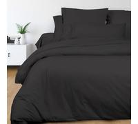 Soleil d'ocre PERCALE Funda nórdica de algodón, Gris (Antracita), 260 x 240 cm