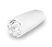 Soleil d'ocre Percale, Sábana Bajera de polialgodón, 90 x 190 cm, Blanco