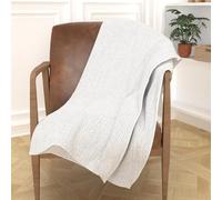 Soleil d'ocre Piedra Cojín de Algodón Reciclado, Gris, 140 x 200 cm