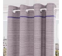 Soleil d'ocre Piedra Cortina con Ojales de algodón Reciclado, Azul, 140 x 250 cm