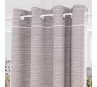 Soleil d'ocre Piedra Cortina con Ojales de algodón Reciclado, Gris, 140 x 250 cm