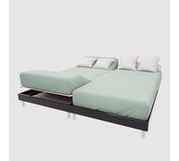 Soleil d'ocre Sábana Ajustable TPR de algodón de 57 Hilos, Verde Agua, 2 x 80 x 200 cm