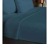 Soleil d'ocre Sábana de algodón 57 hilos, Azul Pato, 240 x 290 cm