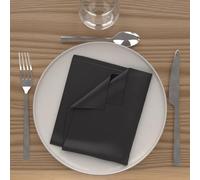 Soleil d'ocre Set de 3 Servilletas Alix, Negro, 40 x 40 cm