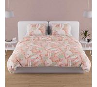 Soleil d'ocre TANZANIA Set funda nórdica de algodón 57 hilos, Naranja (Coral), 220 x 240 cm