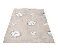 Soleil d'ocre, Tartan, Manta de microfibra 110x170 cm FAMILY SPIRIT taupe