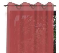 Soleil d'ocre Visillo con Ojales Alix, Rojo, 140 x 250 cm