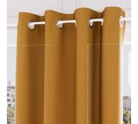 Soleil d'ocre Visillo con Ojales Jacquard Velvet, Amarillo