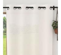 Soleil d'ocre Visillo con Ojales Lino, Blanco, 140 x 250 cm